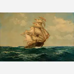 Clipper Ship at Sail by Daniel Sherrin, 1939, Oil on canvas, sold May 2024