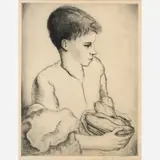 Luis Quintanilla Isasi, Garden Boy, 1950, Drypoint
