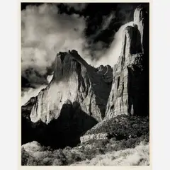 Chuck Henningsen, Storm over Zion, 1978 Platinum print on paper 13" x 10 1/4, Pencil
