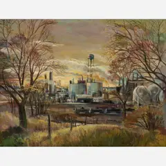 James R. Hamil, Untitled (Refinery Complex), Oil on canvas