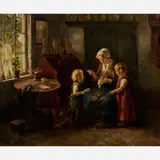 Dolly's New Dress, circa early 20th century by Cornelius Christiaan Zwaan, Oil on canvas, sold May 2024