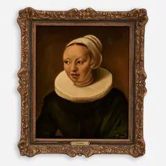 Edgar Kooi, Study of 'The Wife of Nicolas Berghem', circa mid-20th c., Oil on board