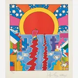 Peter Max, Sailing New Worlds, 1976, Color lithograph on paper