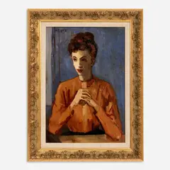 The Actress by Moses Soyer, 1959, Oil on canvas, sold Feb 2024