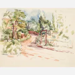 Wilbur Niewald, Untitled (Park Landscape), Watercolor on paper