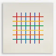 Colored Grid by Nick Vaccaro, 1968, Acrylic on canvas, sold Feb 2024
