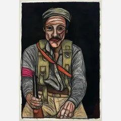 Tilly Woodward, Untitled (Portrait of a Soldier), 1983, Charcoal and pastel on paper