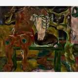 Bolivar Penafiel-Moran, La Pareja Nocturna, 1974, Oil on canvas