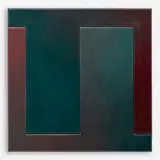 Douglass Freed, Reversal Structure, Green/Wine, 1985, Acrylic