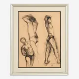 Jose van Gool, Boys, 1994, Charcoal on paper