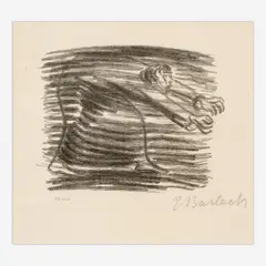 Gang im Schatten (Walk in the Shadow) by Ernst Barlach, 1922, Lithograph on paper, offered Jul 2023