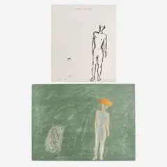 Nicholas Africano, Boy and Angel, 1986, Color lithograph on paper