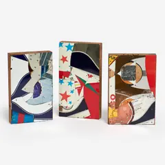 Three untitled by Nick Vaccaro, collage, offered Jul 2023