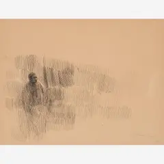 Harold Altman, Standing Figure, 1958, Pen and ink on paper