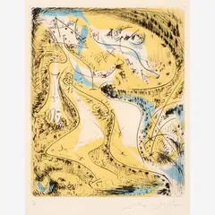 Corps Magique, plate created 1942/ printed by André Masson, 1961, Color etching on paper, offered Jul 2023