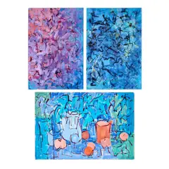 Three untitled abstract compositions, 1957-58 by Nick Vaccaro, Watercolor on paper, offered Jul 2023