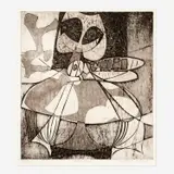 Nick Vaccaro, Queen, early 1960s Collagraph on paper 28 1/2" x 22 1/2" (sheet) An early example of collagraphy, a modern printmaking process introduced by Glen Alps in 1955.