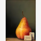 Jhenna Quinn Lewis, Pear with Mahjong Pieces, Oil on board