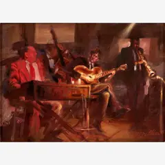Happy 'Cause I'm Going Home by Leroy Allen, 1995, Oil, offered Feb 2023