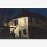 Henry Warren Dixon, Night Vision 3 - Backyard, Watercolor on paper
