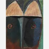 Henry Warren Dixon, African Mask #2, 2003, Pastel and graphite on paper