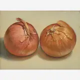 Marnie Johnson, Two Onions, 1979, Oil on Masonite