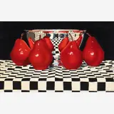 Suzy Smith, Red Pears Reflected, Oil on board