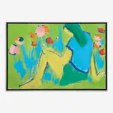 Marge Parker, Untitled (Seated Among Flowers), 1972, Acrylic on canvas