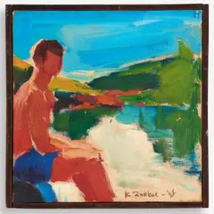Untitled by Ken Zonker, 1962, Oil on canvas, offered Feb 2023