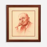 Frank Szasz, Harry S. Truman, circa 1973-1983 Conte, crayon and graphite