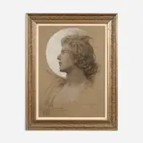 Edwin HowlandBlashfield, Study for a Head in a Mural Panel, 1922, Charcoal & chalk