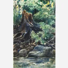 Frederic James, By the Edge of the Pond, 1960, Watercolor and gouache on paper