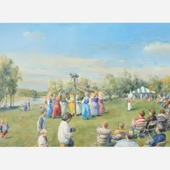 Doug Osa, Maypole, 1990, Watercolor on paper