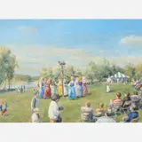 Doug Osa, Maypole, 1990, Watercolor on paper