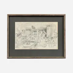 Frederic James, Jasper Cafe, Williamsburg, MO, 1960, Pencil on paper