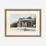 Jack O'Hara, Railroad Station at Missouri City, 1975, Watercolor on paper