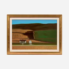 The House by the Side of the Road by M. John English, 1989, Oil on board, offered Jul 2022