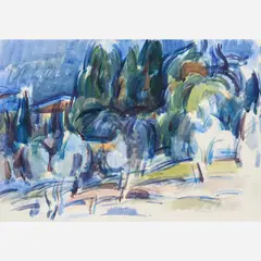 Wilbur Niewald, Florence, circa late 1960s, Watercolor on paper