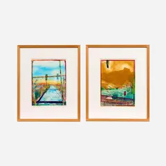 Left and Right (1989) and This Time (1989) Two monoprints on paper (framed individually) 11 3/4" x 8 3/4" (each image) Each work is by Gordon Sherman, pencil, offered Jun 2022