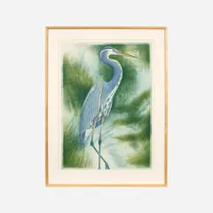 Great Blue Heron by John Costin, 1990, Color etching on paper, offered Jun 2022