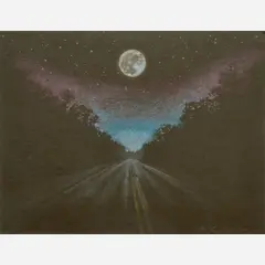 The Road Was Lit by M. John English, 1989, Colored pencil, offered Jun 2022