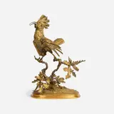 Ferdinand Pautrot, Hoopoe on a Branch, Bronze