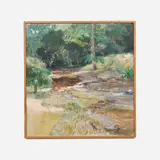Robert Sudlow, Alder Tree and Stream at Noon, 1974, Oil on canvas
