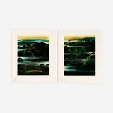 Eyvind Earle, Fog Draped Hills & Early Morning Fog, 1991 Two serigraphs in a folio Pub. Robert Bane Editions (Los Angeles) 20" x 16" (each image)