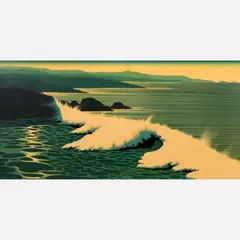 The Wave by Eyvind Earle, 1990, Serigraph on paper, offered Mar 2022