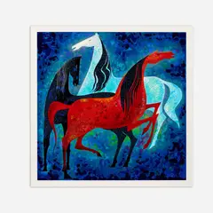 Three Noble Horses by Eyvind Earle, 1993, Serigraph on paper, offered Mar 2022