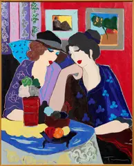 Ursula & Isabel, circa 1990s by Itzchak Tarkay, Oil on canvas, offered Mar 2022