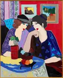 Itzchak Tarkay, Ursula & Isabel, circa 1990s, Oil on canvas