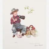 Norman Rockwell, Boy and Dog: Caught a Cold, circa 1974 Offset