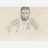 Nicholas Africano, Cheeks Chubbier (Self-Portrait), 1974, Pencil on paper